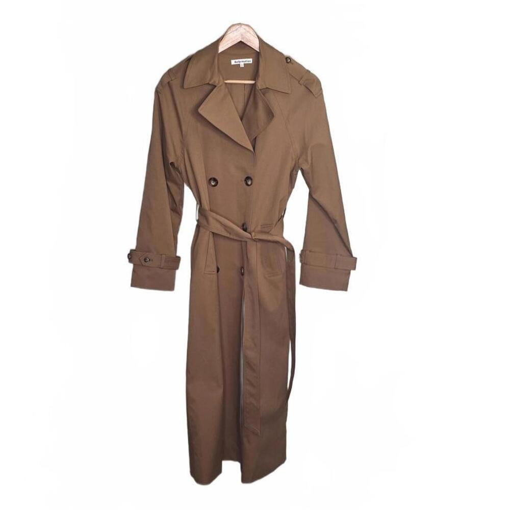 Reformation Holland Trench Coat in Khaki Size Small New Without Tags